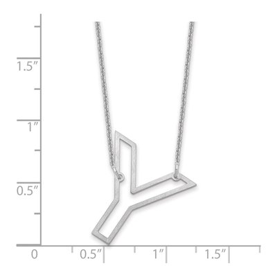 14K White Gold Sideways Initial Y Necklace – view 3