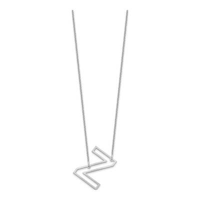 14K White Gold Sideways Initial Z Necklace – view 2