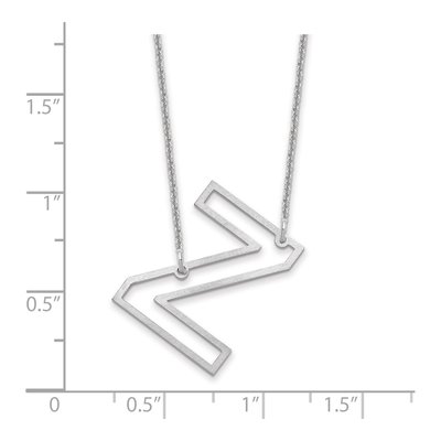 14K White Gold Sideways Initial Z Necklace – view 3