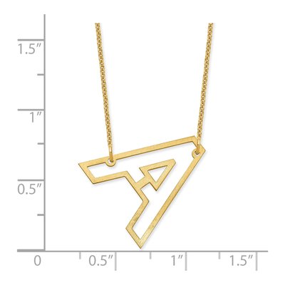 14K Yellow Gold Sideways Initial A Necklace – view 3