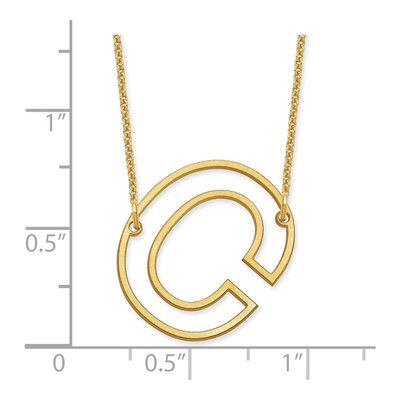 14K Yellow Gold Sideways Initial C Necklace – view 3