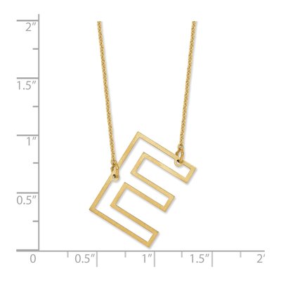 14K Yellow Gold Sideways Initial E Necklace – view 3