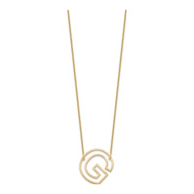 14K Yellow Gold Sideways Initial G Necklace – view 2
