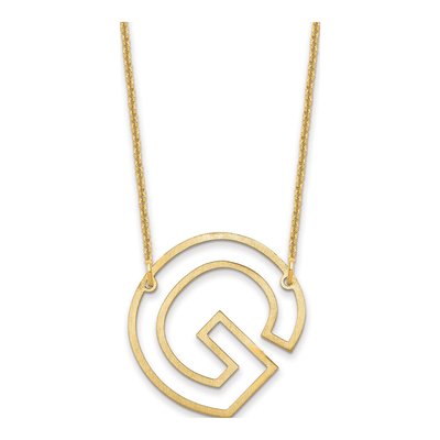 14K Yellow Gold Sideways Initial G Necklace