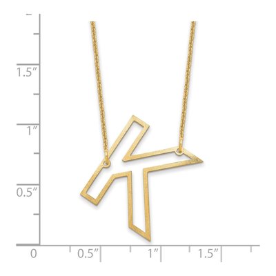 14K Yellow Gold Sideways Initial K Necklace – view 3