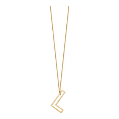 14K Yellow Gold Sideways Initial L Necklace – view 2