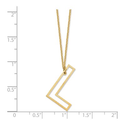 14K Yellow Gold Sideways Initial L Necklace – view 3