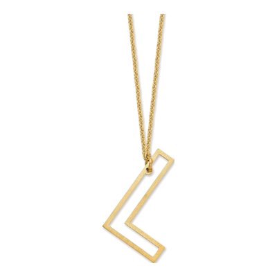 14K Yellow Gold Sideways Initial L Necklace