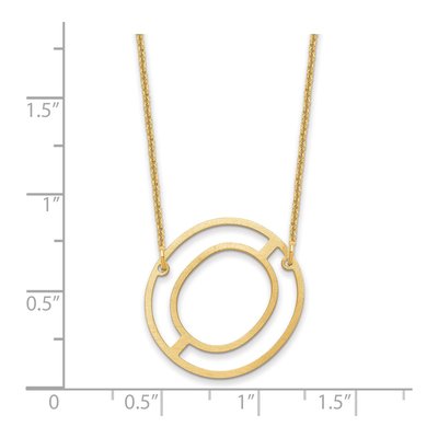 14K Yellow Gold Sideways Initial O Necklace – view 3