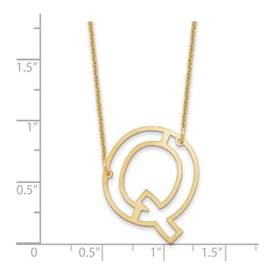 14K Yellow Gold Sideways Initial Q Necklace – view 3