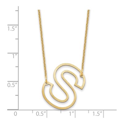 14K Yellow Gold Sideways Initial S Necklace – view 3