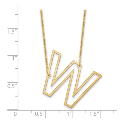14K Yellow Gold Sideways Initial W Necklace – view 3