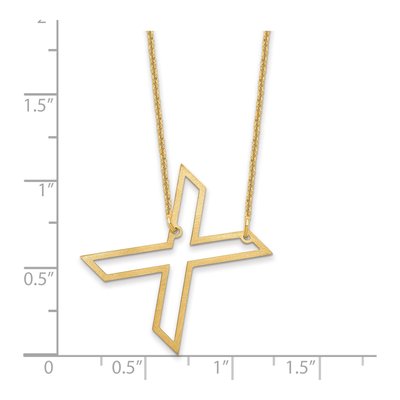 14K Yellow Gold Sideways Initial X Necklace – view 3