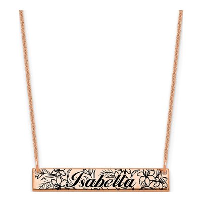14K Rose Gold Personalized Name Flower Necklace – view 3