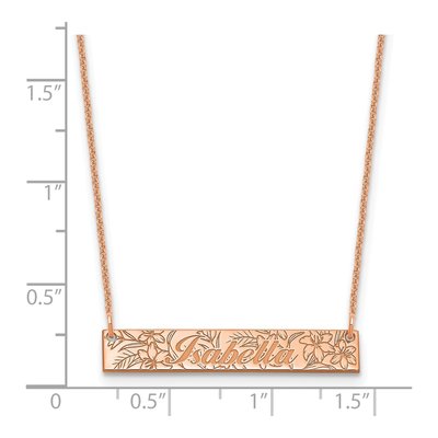 14K Rose Gold Personalized Name Flower Necklace – view 4