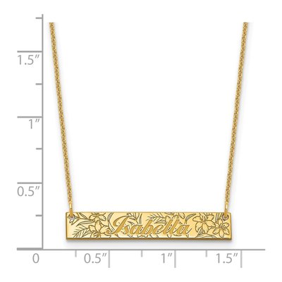 14K Yellow Gold Personalized Name Bar Necklace – view 4