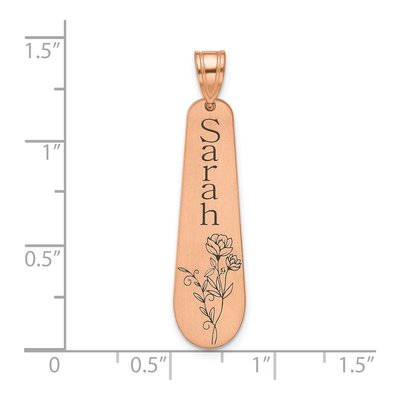 14K Rose Gold Personalized Name Birth Flower Pendant – view 5