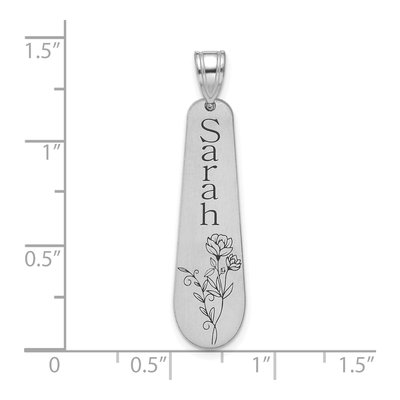 14K White Gold Personalized Name Birth Flower Pendant – view 5