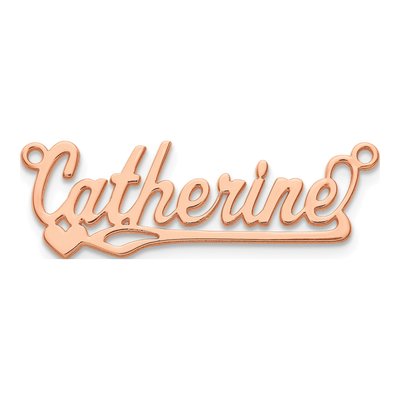 14K Rose Gold Heart Name Plate Pendant – view 5