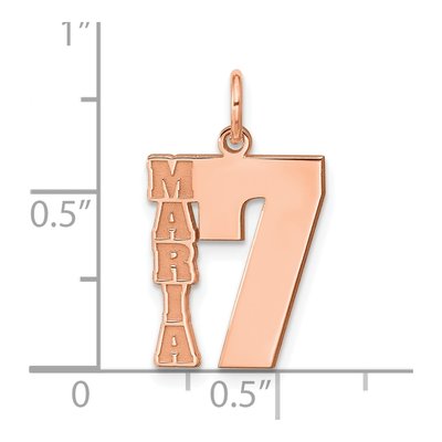 14K Rose Gold Personalized Name Number Charm – view 4