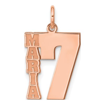 14K Rose Gold Personalized Name Number Charm