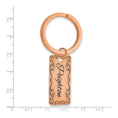 Personalized Sterling Silver Rose-Plated Key Chain – view 4