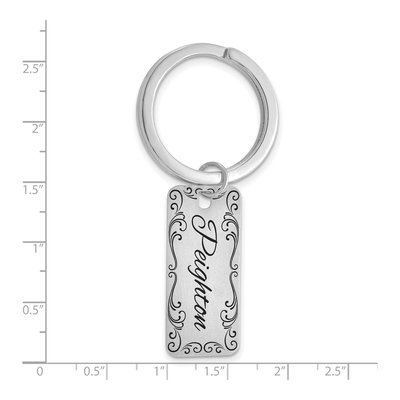 Personalized Sterling Silver Two-Sided Key Chain – view 4