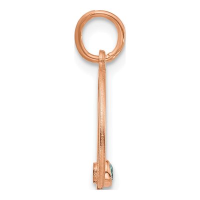 14K Rose Gold Initial Birthstone Charm – view 2