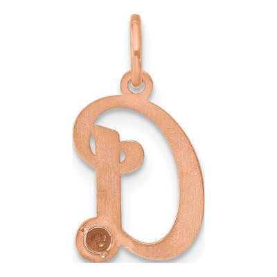 14K Rose Gold Initial Birthstone Charm – view 3