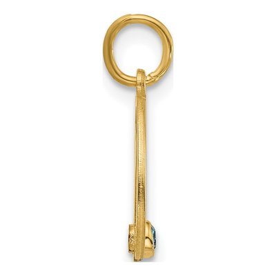 14K Yellow Gold Initial Birthstone Charm – view 2