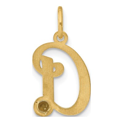 14K Yellow Gold Initial Birthstone Charm – view 3