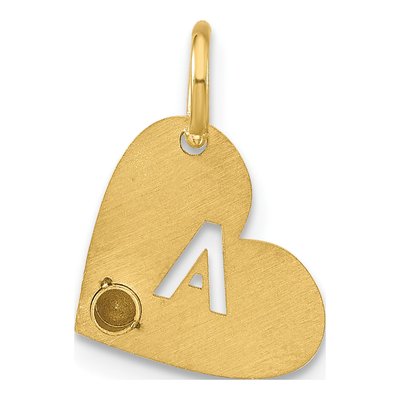 14K Yellow Gold Cut-Out Initial Heart Birthstone Charm – view 3