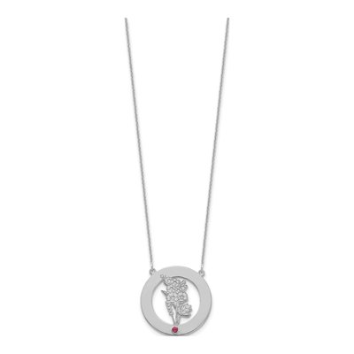 14K White Gold Personalized Birth Flower Necklace – view 2