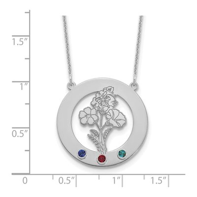 14K White Gold Personalized Birth Flower Necklace – view 3