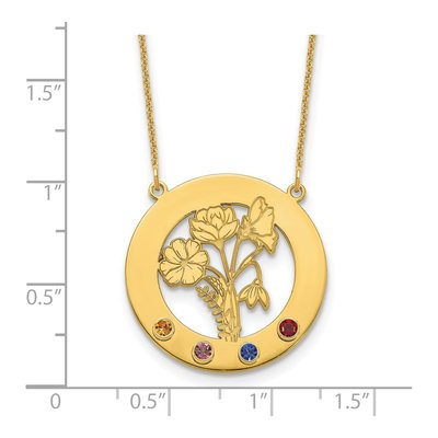 14K Yellow Gold Personalized Birth Flower Necklace – view 3