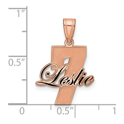 14K Rose Gold Personalized Name Number Pendant – view 5