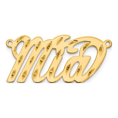 Gold-Plated Sterling Silver Personalized Name Plate Pendant – view 2