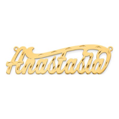 Gold-Plated Sterling Silver Personalized Name Plate Pendant – view 3
