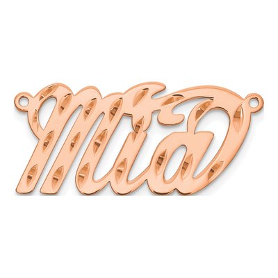 14K Rose Gold Diamond-Cut Name Plate Pendant – view 2