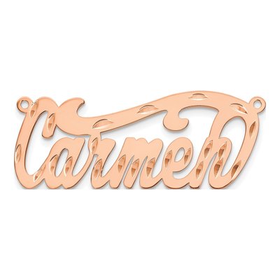14K Rose Gold Diamond-Cut Name Plate Pendant