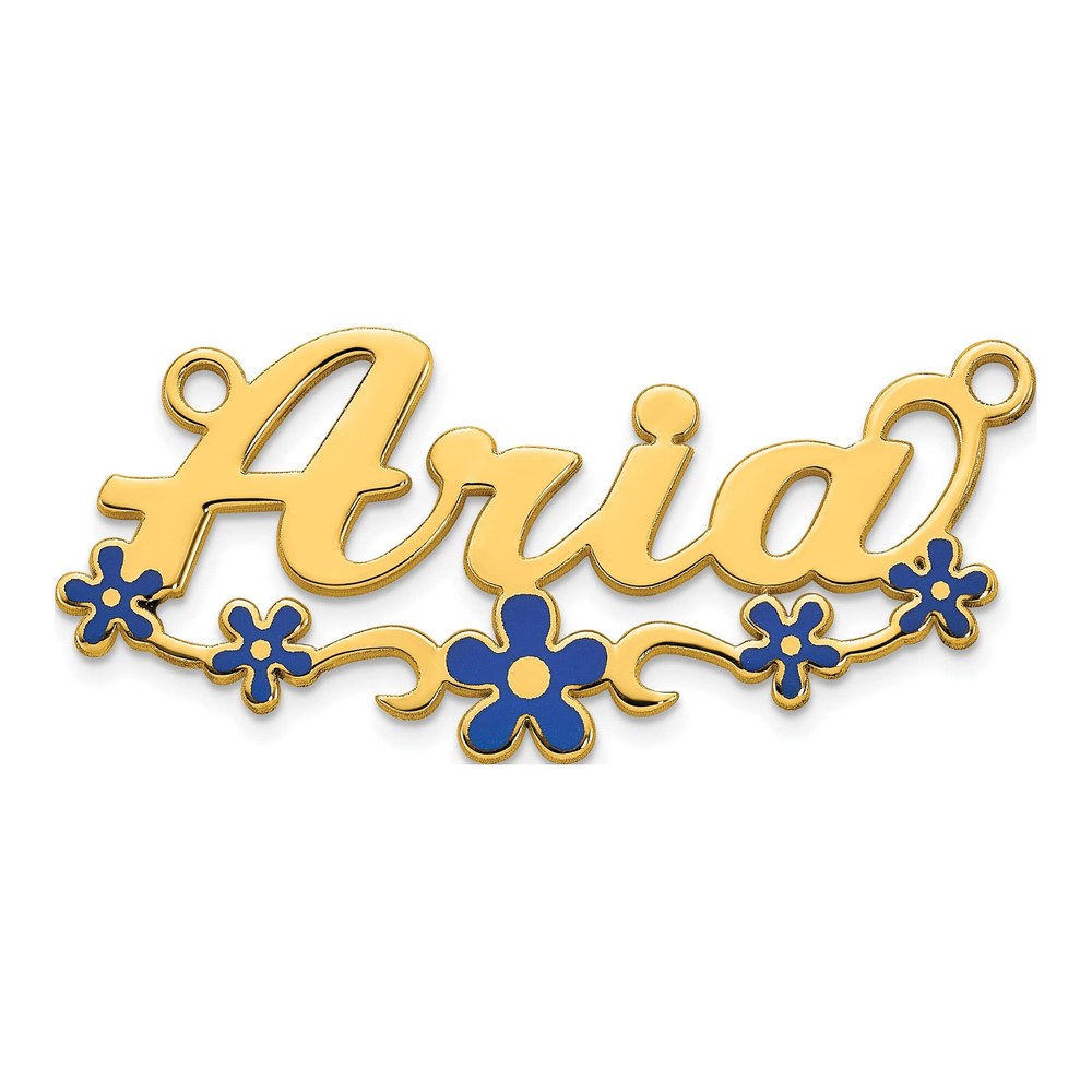 Sterling Silver/gold-Plated Epoxy Flower Name Plate