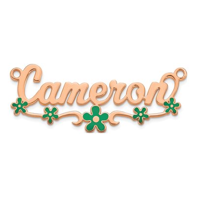14K Rose Gold Personalized Name Plate Pendant – view 4