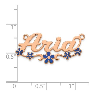 Rose Gold-Plated Sterling Silver Personalized Name Plate Flower Pendant – view 5