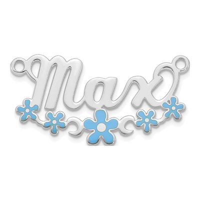 14K White Gold Personalized Name Plate Pendant – view 2
