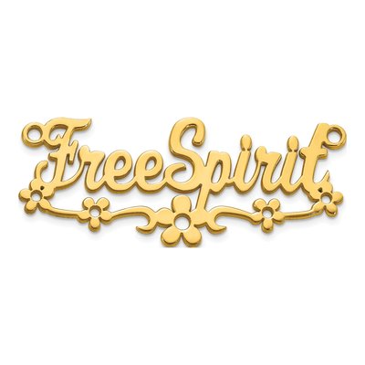 Gold-Plated Sterling Silver Personalized Flower Name Plate Pendant – view 4