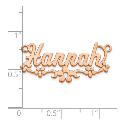 14K Rose Gold Personalized Flower Name Plate Pendant – view 5