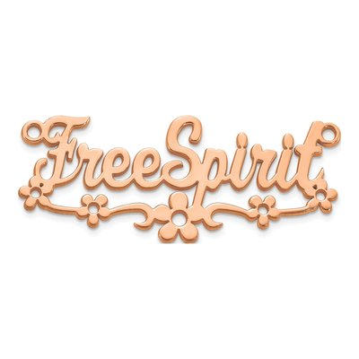 Rose Gold-Plated Sterling Silver Personalized Flower Name Plate Pendant – view 4