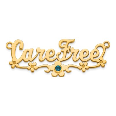 Gold-Plated Sterling Silver Personalized Birthstone Name Plate Pendant – view 4