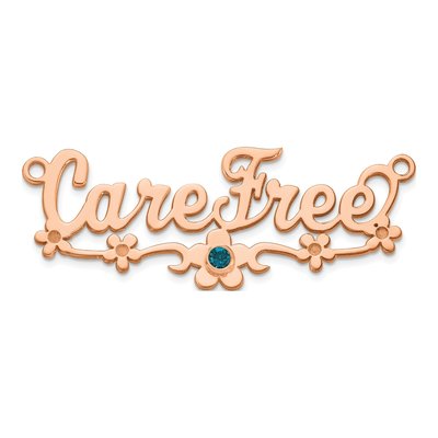 14K Rose Gold Personalized Birthstone Flower Pendant – view 3