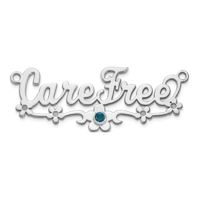 Sterling Silver Personalized Birthstone Name Plate Pendant – view 4